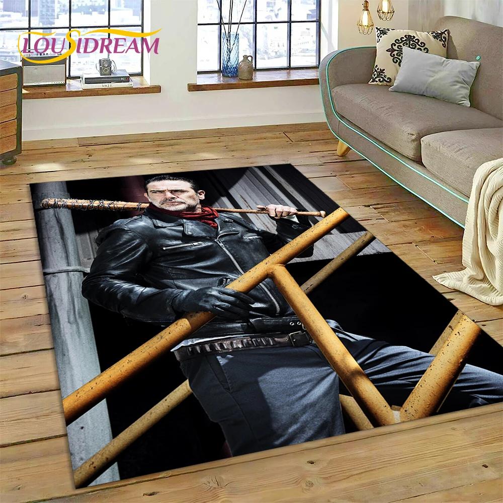 3D The Walking Dead Lincoln TWD TV Teppich für Wohnzimmer Schlafzimmer Heimdeko, Bodenmatte Rutschfest Dekoration für Sofa Fußmatte