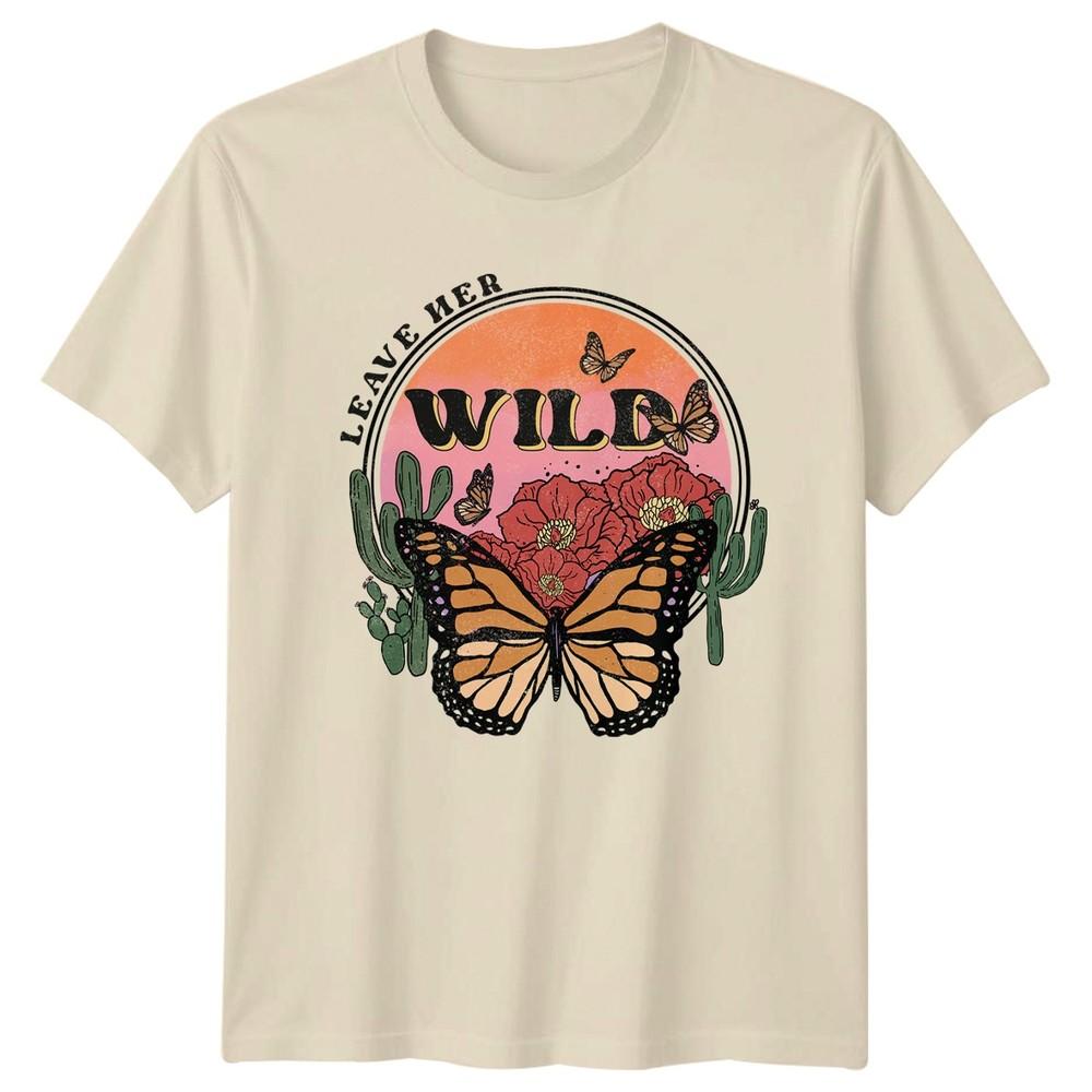 Leave Her Wild Unisexs TShirt Boho Nature Aesthetic Birthday Gift For Her