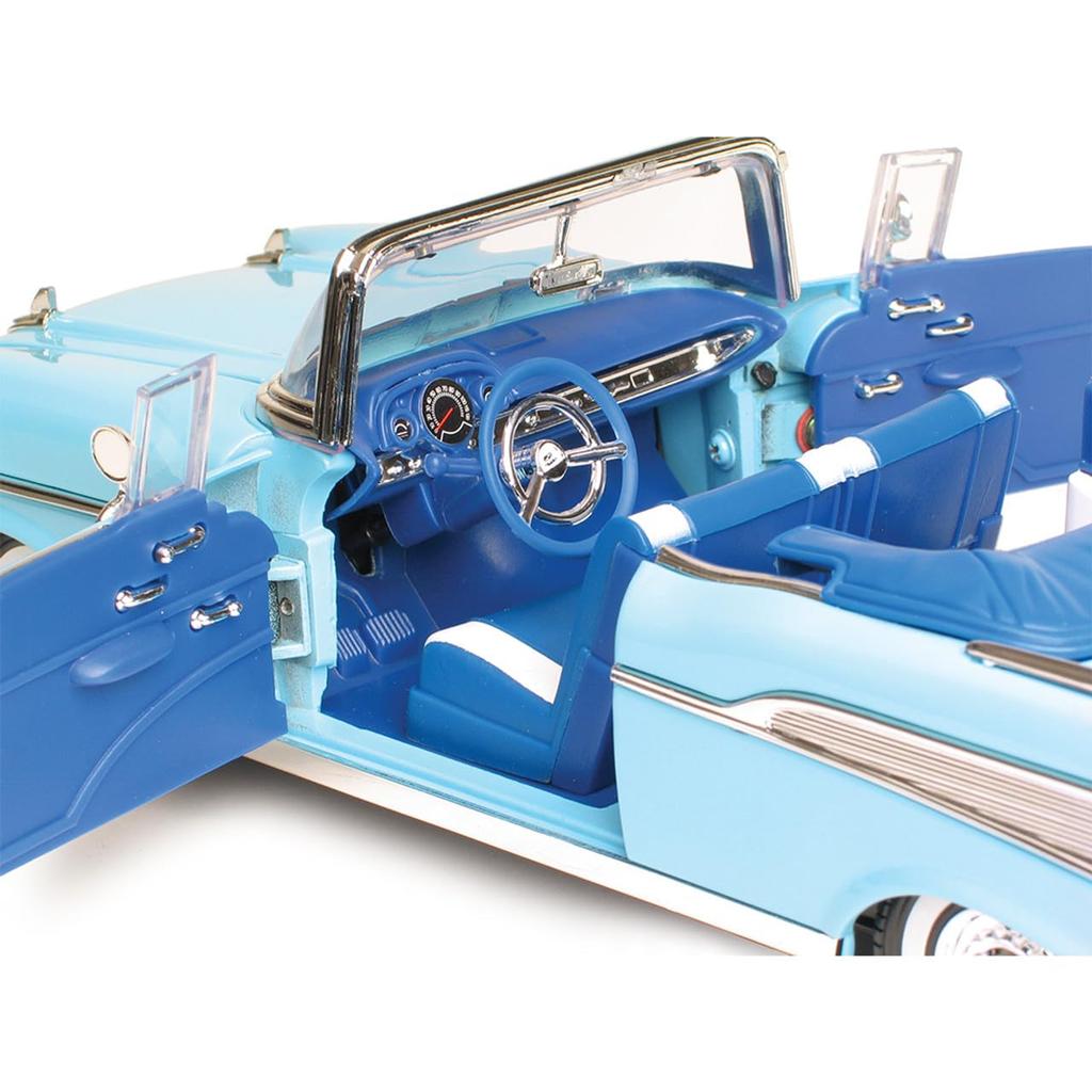 MOTORMAX 1/18 Scale American Bel Air Convertible 1957 (Light Blue) Diecast Model Car