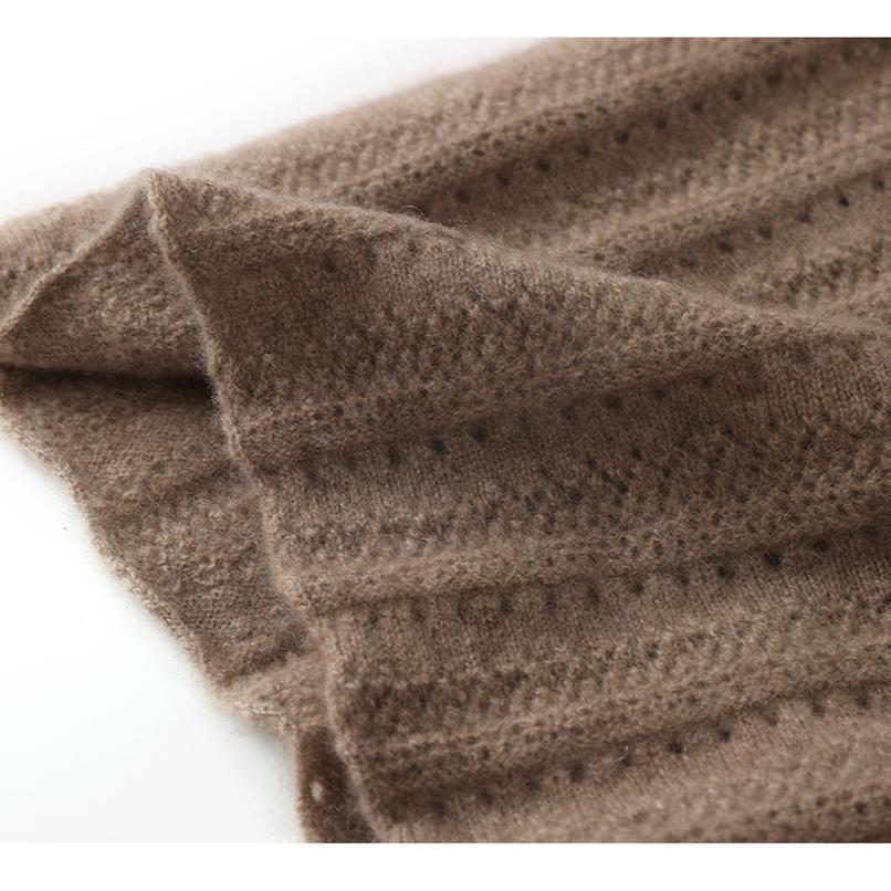 Women's Autumn & Winter Pure Cashmere Hollow Crochet Neck Warmer & Decorative Scarf