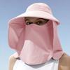 Outdoor Angelhut Damen Herren Große Krempe UV-Schutz Atmungsaktiv Schnelltrocknend Winddicht Gesichtsmaske Vollgesicht Nackenschutz Strandhut