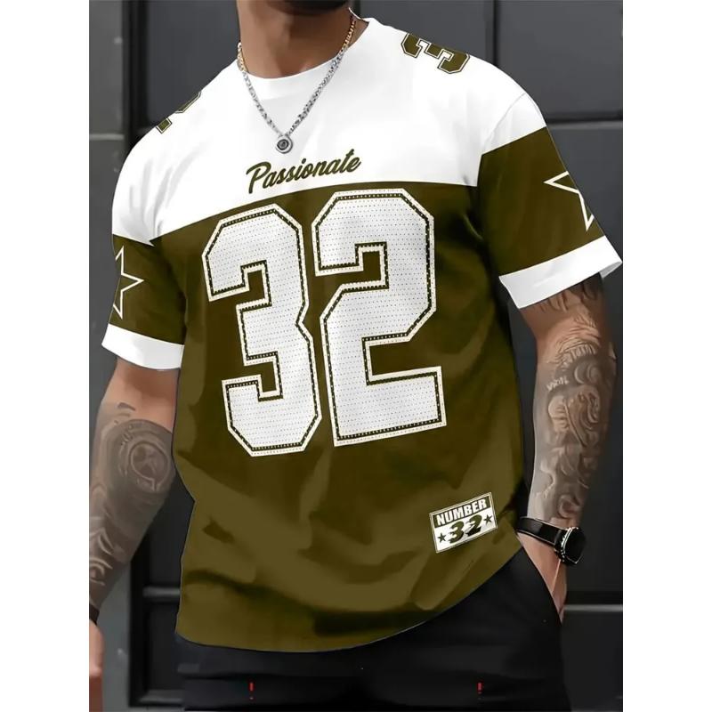 Fashion Men's Crew Neck Short Sleeve 3D Ball Suit Color Printing Ball Suit Short Sleeve Crew Neck T-Shirt