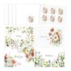 4Pcs Watercolor Floral Botanical Design Greeting Cards With Envelopes For Thank You Birthday Wedding Thank You Cards