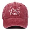 Vintage Embroidery Cat Mom Baseball Cap Women Adjustable Outdoor Sunscreen Sun Hat Classic Washed Cotton Duck Tongue Hats Gorras