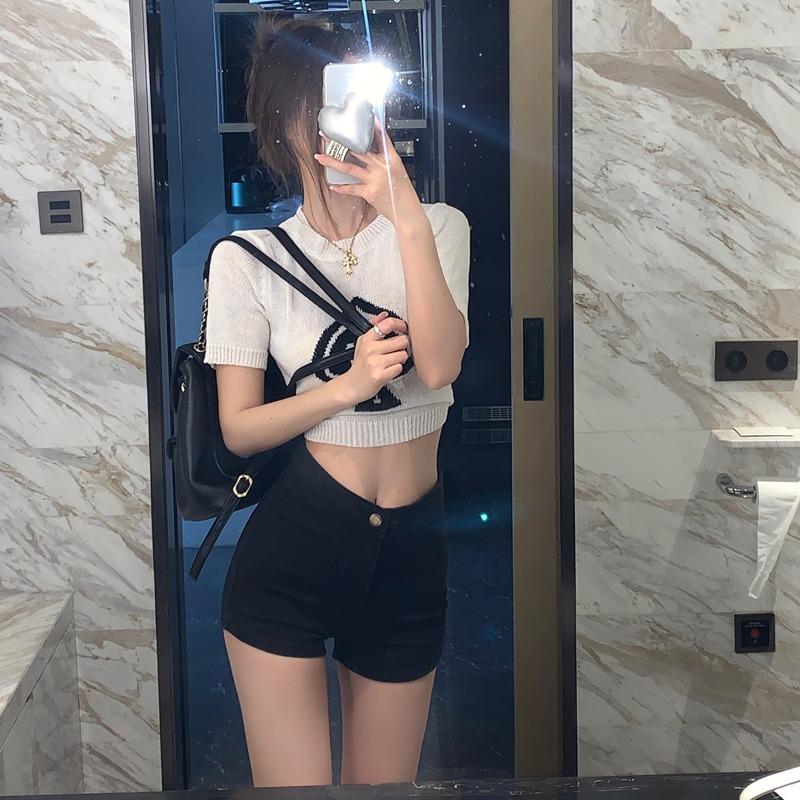 Women's Jeans Tight Elastic Trendy High Waist Slimming Hip Lift Shorts Spring Autumn New Straight Pants