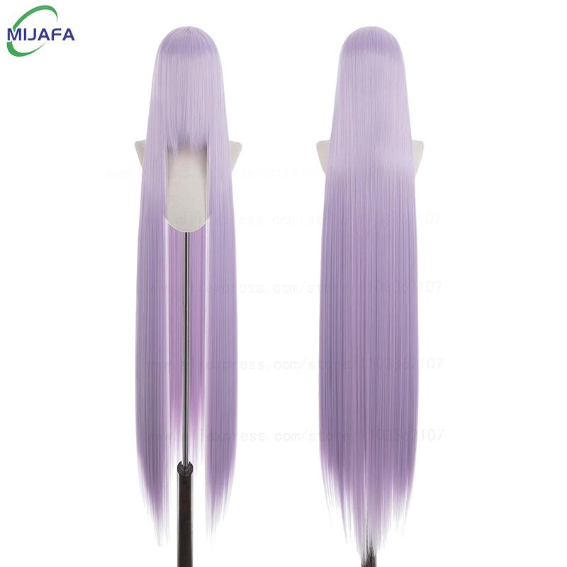 700g Alta Qualità 59" 150cm Lunga Dritta Parrucca Cosplay Con Frangia Biondo Marrone Rosso Verde Blu Resistente al Calore Colori Capelli Parrucche Anime