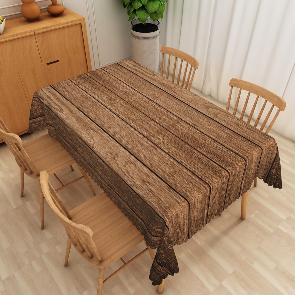 Holzmaserung Tischdecke Natürlich Rustikal Rechteckiger Tisch Holzstruktur Wasserdicht Esstischdeko Für Küche Party Heimdeko