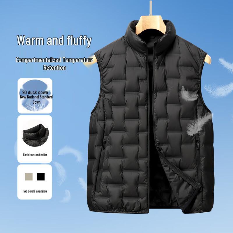 

Men s Snow Flying Casual Stand Collar Down Vest 2XL