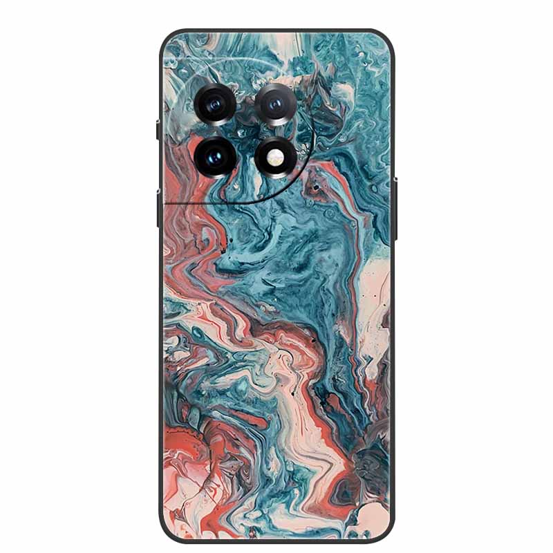 For One Plus 11 Case Marbled Granite Stone Texture Phone Cases for Oneplus 11R Shockproof Soft Cover on for Oneplus11 5G Silicon
