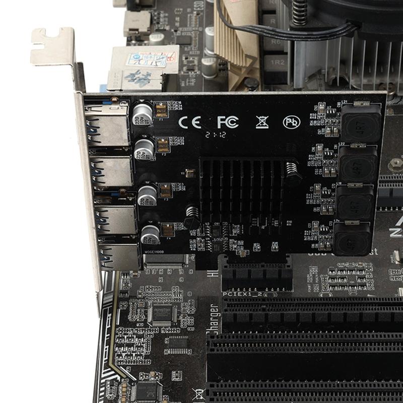 Usb 3.0 PCIE pansion Card 4 Ports PCI-E to USB3.0 Adapter Card Pcie Usb Hub with 4pin Power Interface for OS for Windo