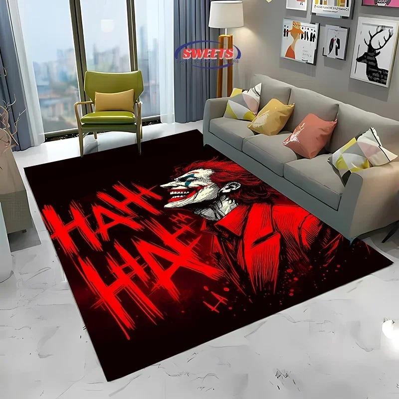 Cartoon Joker Muster Lustiger Bedruckter Teppich Wohnzimmer Schlafzimmer Küche Badezimmer Flur Teppich Heimdekoration Rutschfeste Fußmatten