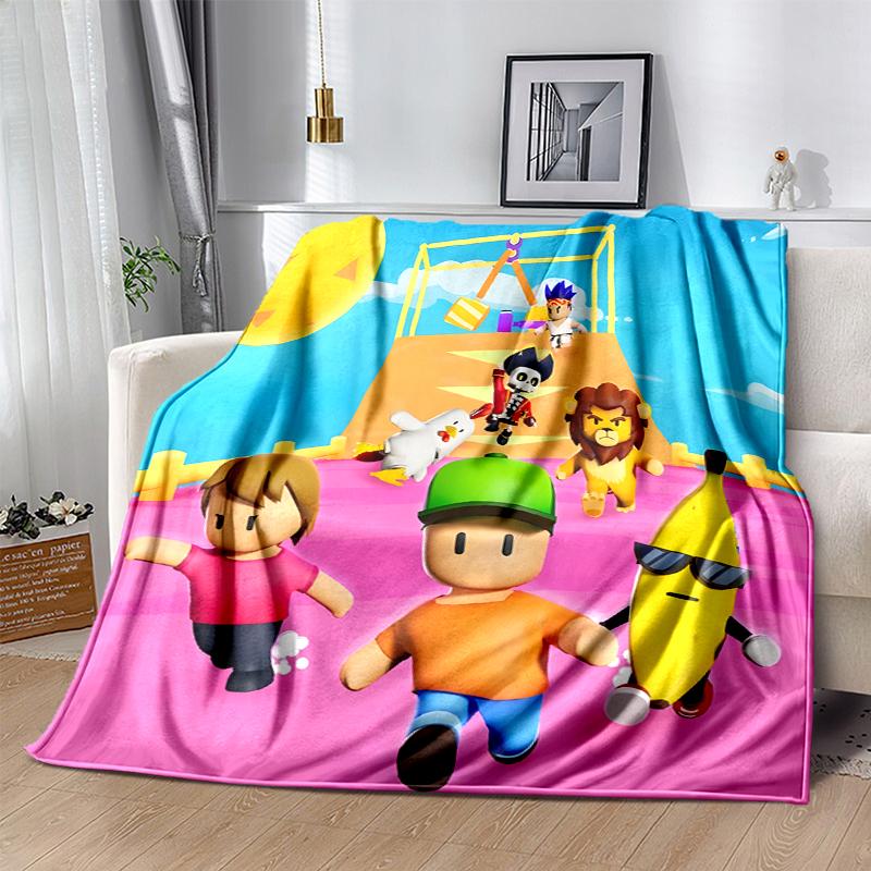 Stumble Guys Flannel Blanket Soft Warm All-Season Throw, Design for Camping, Car Travel, Hiking Sofa, Bed, Office Perfect Gift for Parties