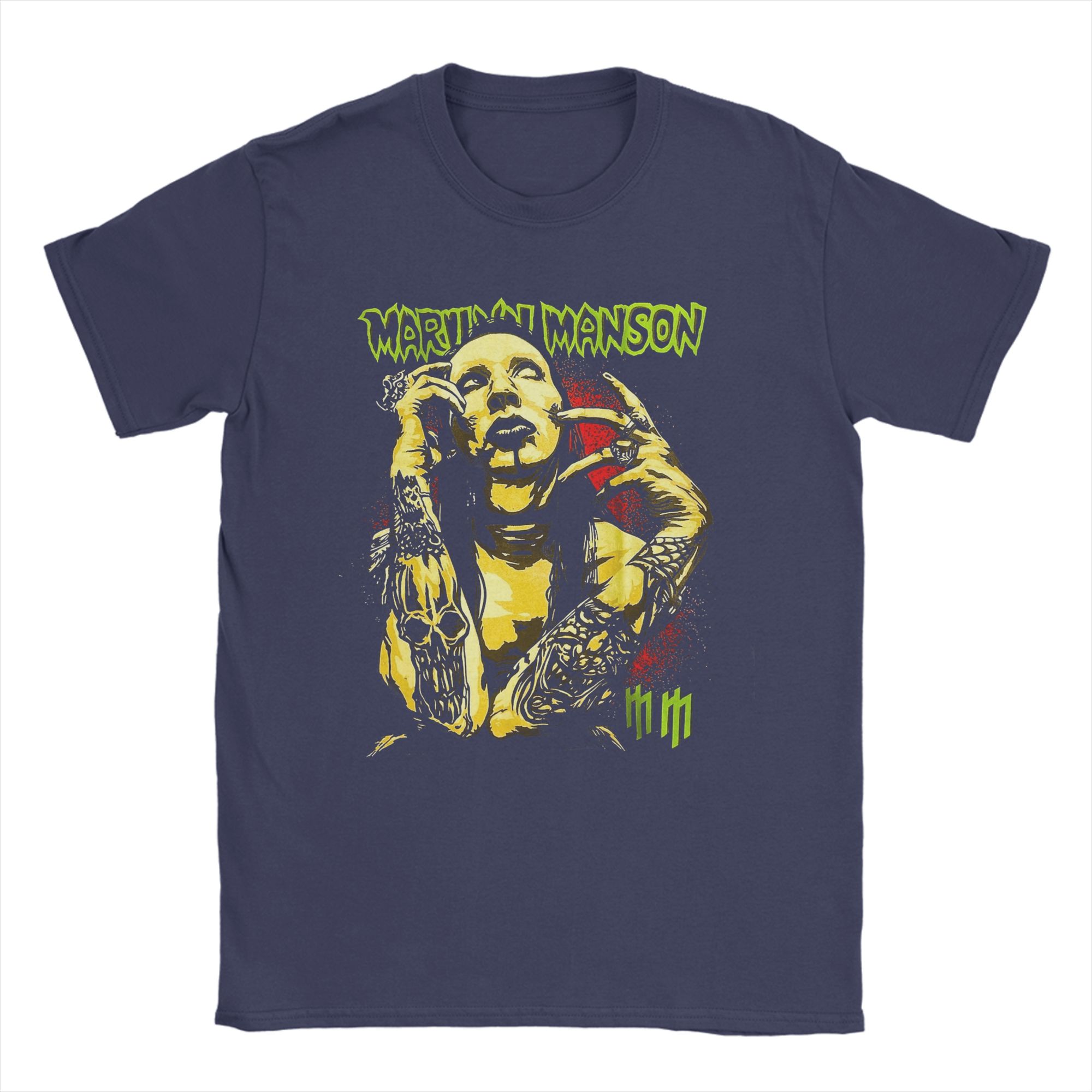 

Marilyn Manson T Shirt Mens Cotton Funny TShirts Round Collar Tees Short Sleeve Clothing Birthday Present 4XL