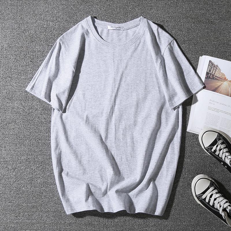 Men's Plus Size Casual Solid Color Short Sleeve Cotton T-Shirt for Team Building