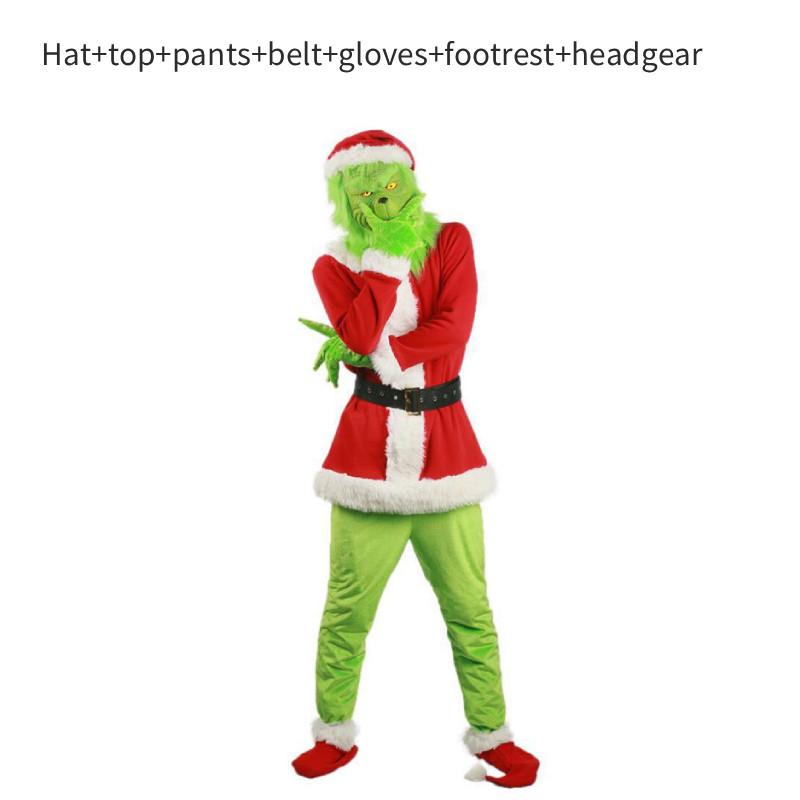 Halloween And Christmas Grinch Stole Christ Cosplay Costume Accessory Set For Party Wear S