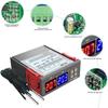 12/24/110-220V Double Probe Sensors Temperature Thermostat Controller Digital Double Display Thermostat for Refrigerator