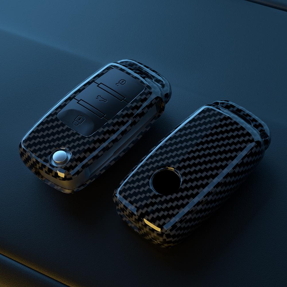 Abs Carbon Fiber Car Key Case Cover For Vw Volkswagen Polo Tiguan Passat B5 B6 B7 Golf 4 5 6 Mk6 Jetta Lavida For Skoda Octavia