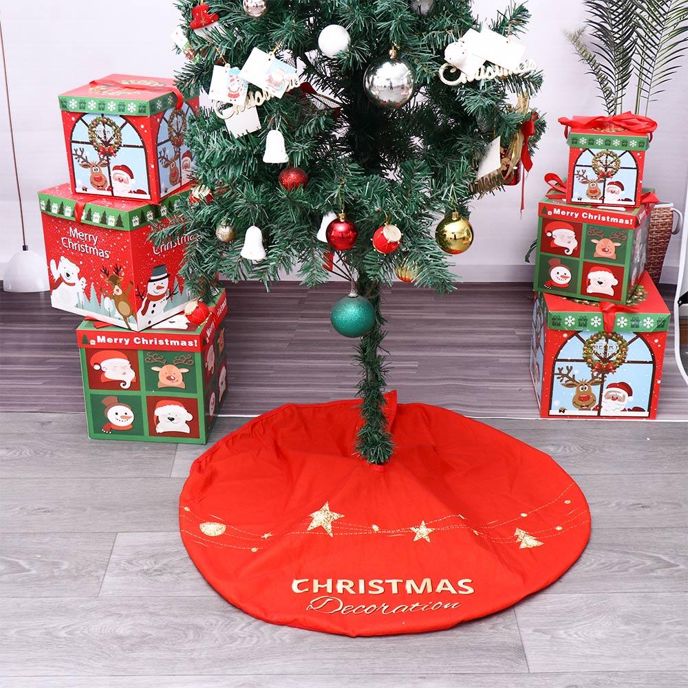 Reuseable 1 Pcs Flannelette DIY New Year Elk Party Supplies Floor Mat Cover Christmas Tree Skirt Xmas Decor Christmas Carpet