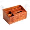 Large Solid Rosewood Multifunctional Tissue and Remote Storage Box for Living Room