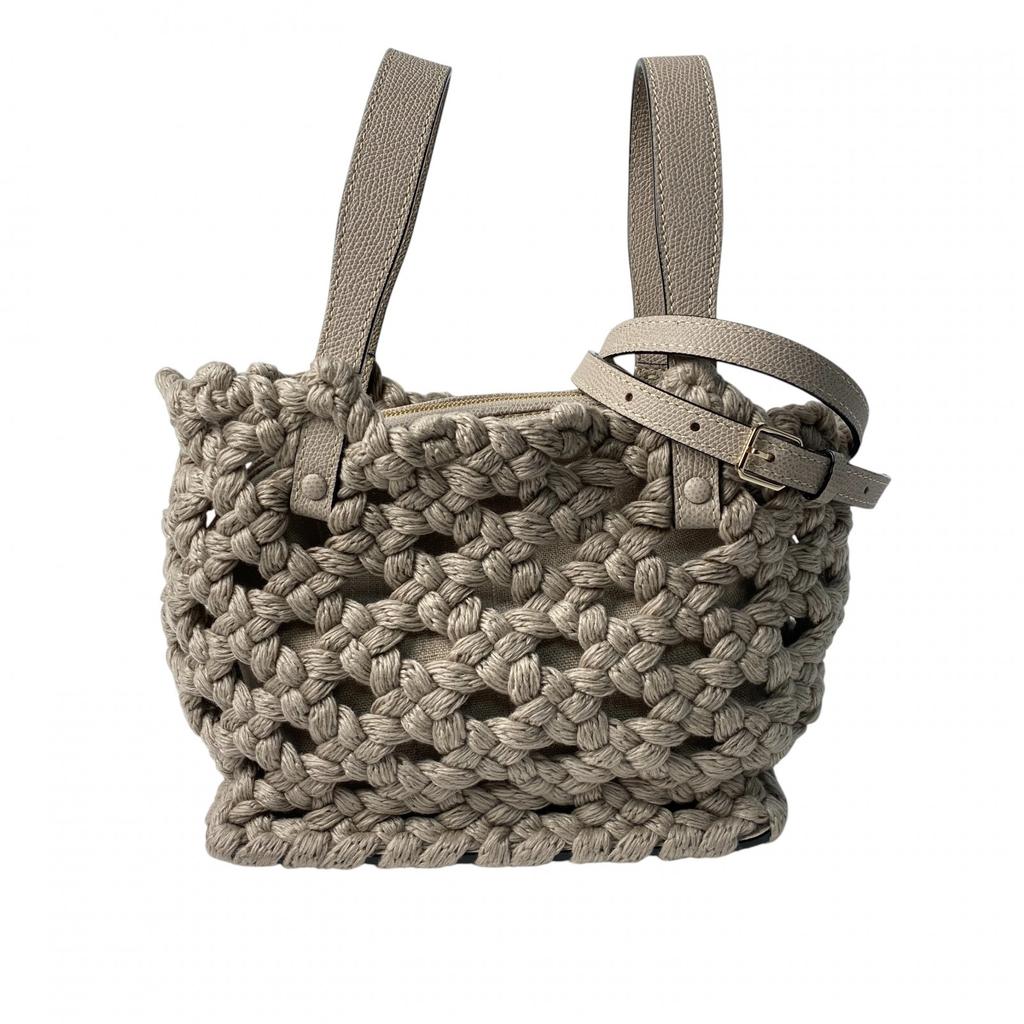 Gebrauchte Valextra Umhängetasche Gurege Canvas/Leder Damen