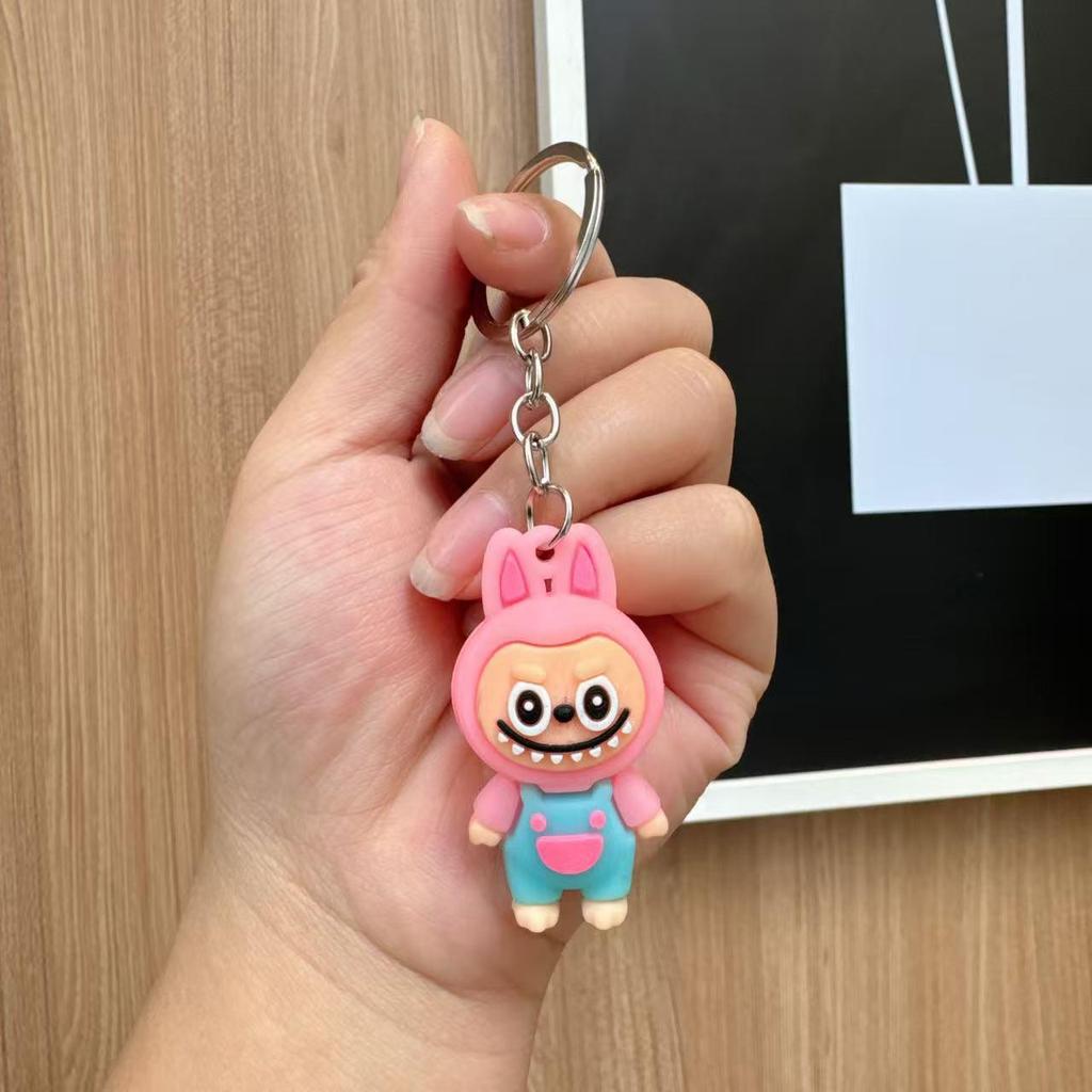 Cartoon Labubu Little Lamb 3D Doll Keychain - Cute Boy Schoolbag Ornament Gift