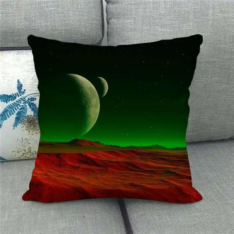 Exquisite Cosmic Pillowcase Colorful Planet  Perfect Gift Bedroom Living Room Sofa Boys  Square