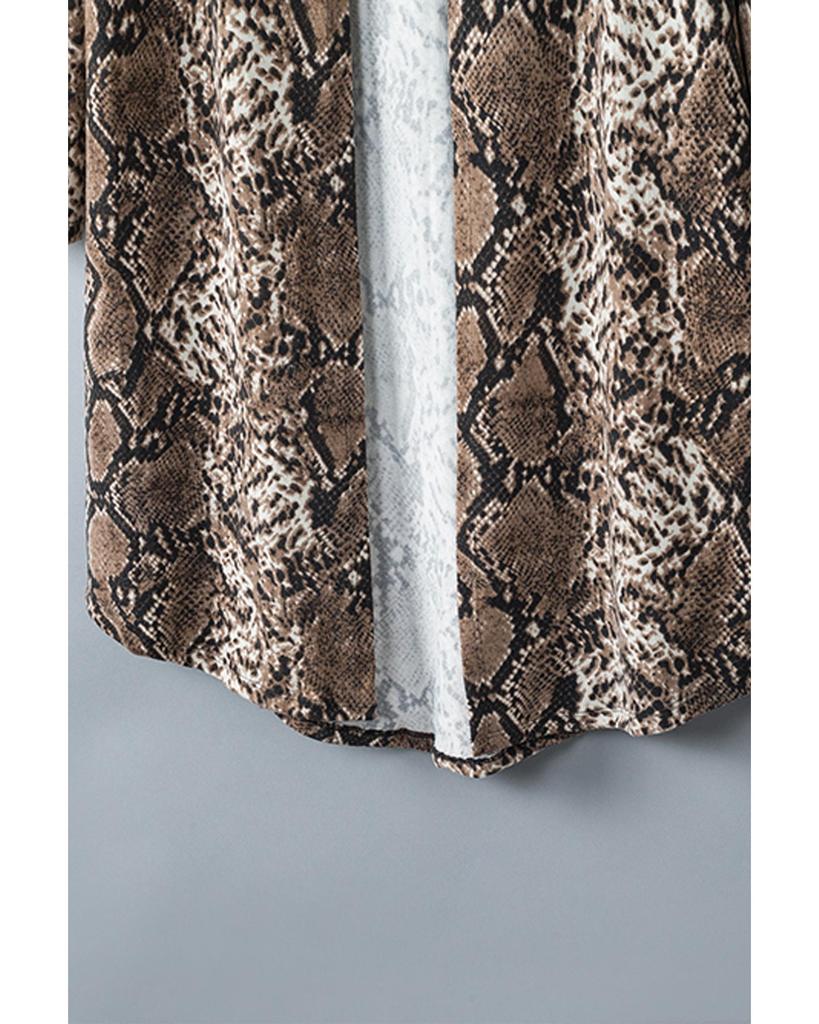Azura Exchange Long Cardigan with Snake Print