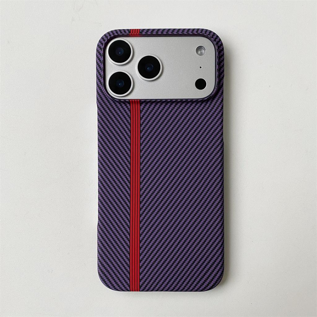 Business Kevlar Stripe Phone Case for iPhone 17 16 15 14 13 12 11 Air Pro Max X XS XR XSMax 7 8 Plus Glossy Film Hard PC Cover