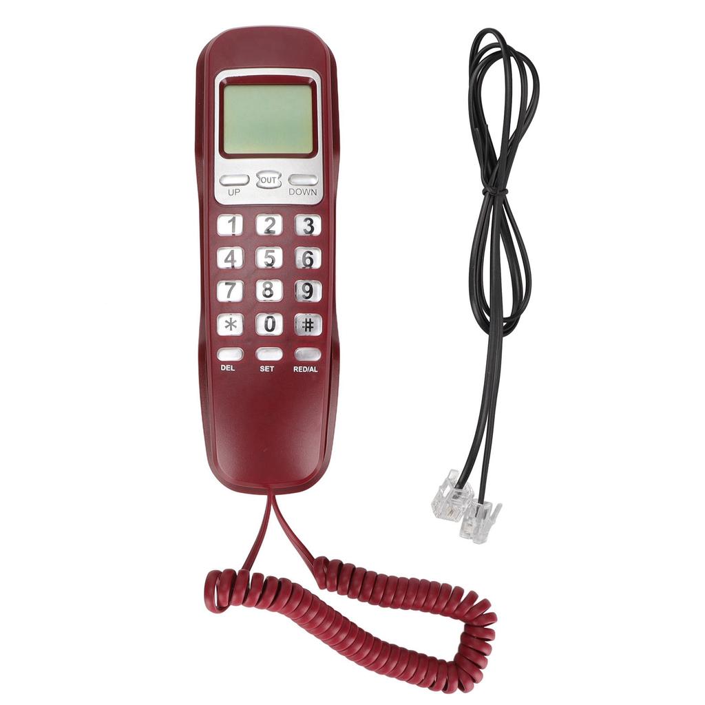 Corded Phone Redialing LCD Display Small Wired Landline Telephone for Home Office