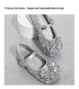 Girls' Elsa Princess Crystal Rhinestone Performance Flats - Non-Slip, Soft Sole