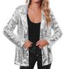 Blazer da Donna con Paillettes, Rever a Tacca e Manica a 3/4