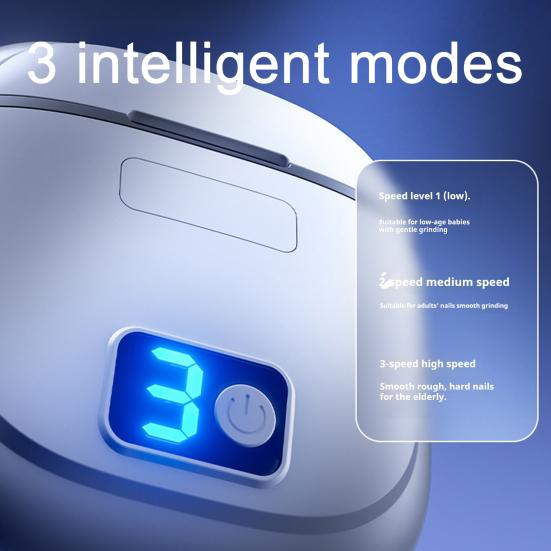 LCD Ekranlı Elektrikli Tırnak Makası 3 Hızlı Otomatik Tırnak Kesici LED Işıklı Bebek Şarj Edilebilir Çocuk Yetişkin Yaşlı Ayak Tırnağı El Tırnağı Kesici