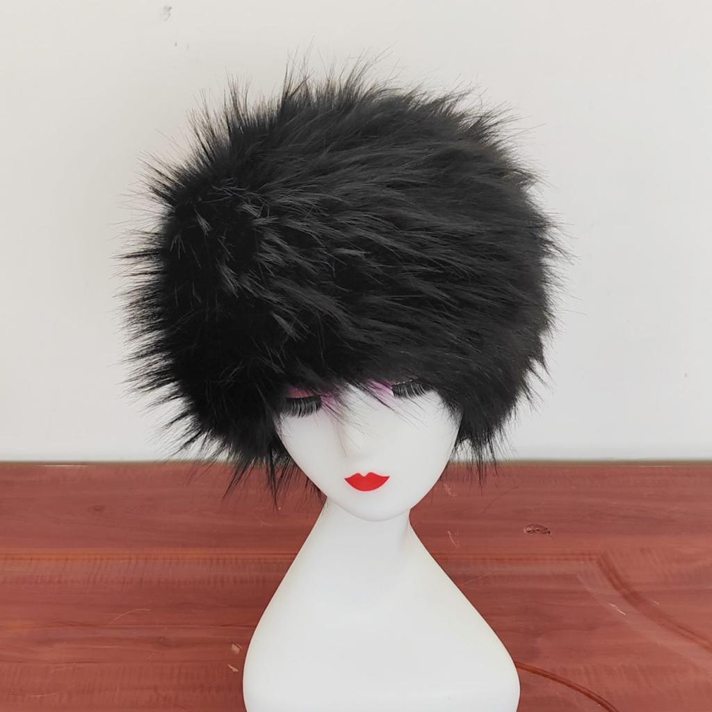 Fall and Winter Fur-like Fur Hat Empty Top Hair Accessory Ring Thickenedheattechpopular Photo Hat