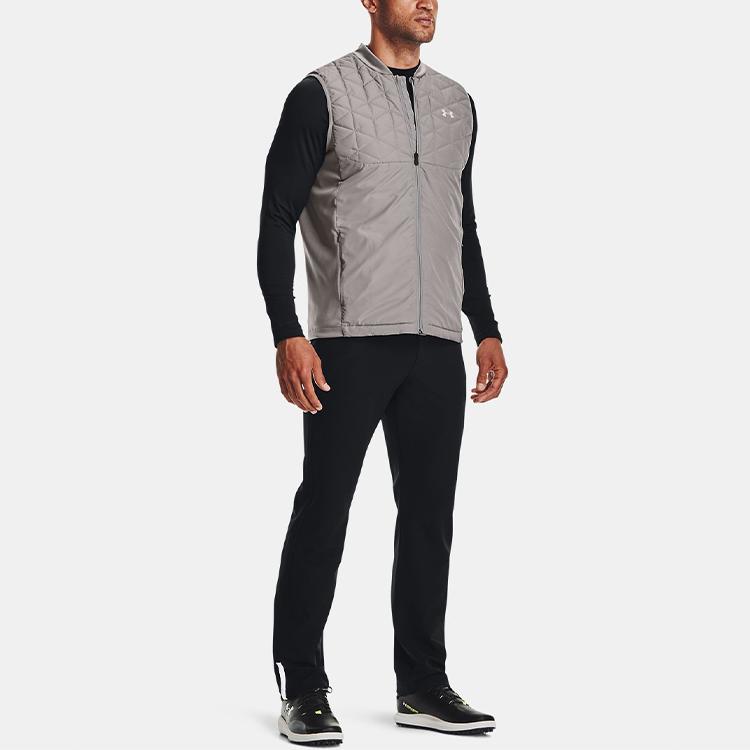 Under Armour ColdGear® Golf Printed Mock Neck Slim Fit Long Sleeve T-Shirt Men Tops Black 1366269-001