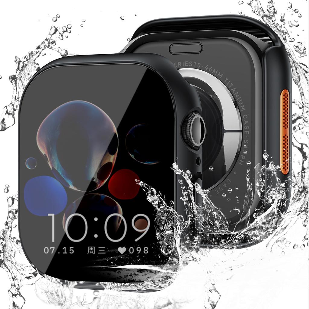 Tempered Glass+Case For Apple Watch Series 9 8 7 44mm 40mm 38mm PC Bumper+Screen Protector IWatch 10 6 5 4 3 SE 41mm 45mm