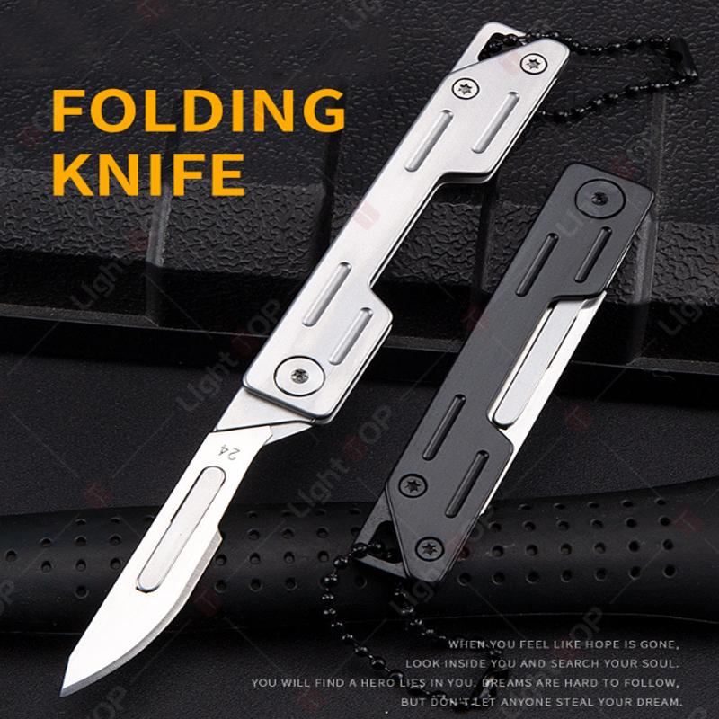 Stainless Steel Folding Pocket Knife Multifunctional Fruit Knife Quick Open Scalpel Knife Utility Knife Kitchen Knife Supplies