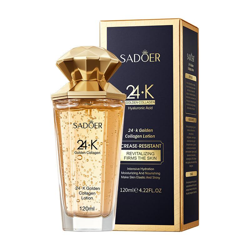 SADOER 24K Золото Коллаген Лосьон Антивозрастной Укрепляющий Увлажняющий Увлажнение Гладкая Сияющая Кожа Гиалуроновая Кислота Уход за Кожей 1pcs