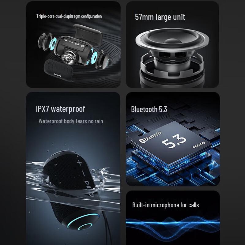 Philips Portable Waterproof Bluetooth Speaker TAS3209