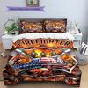 Firefighter Pattern Bedding Quilt Set Quilt Cover Pillowcase Home Decoration Gift (1 * duvet cover + 2 * pillowcase, without core)
