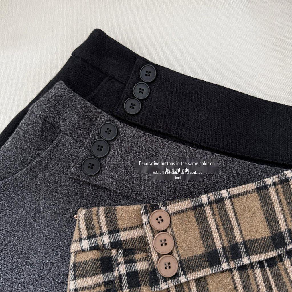 Damen Woll-A-Linien-Shorts für Herbst/Winter: Dicke, Schlankmachende, Bootcut-Stil, Scharfe Heißhosen.
