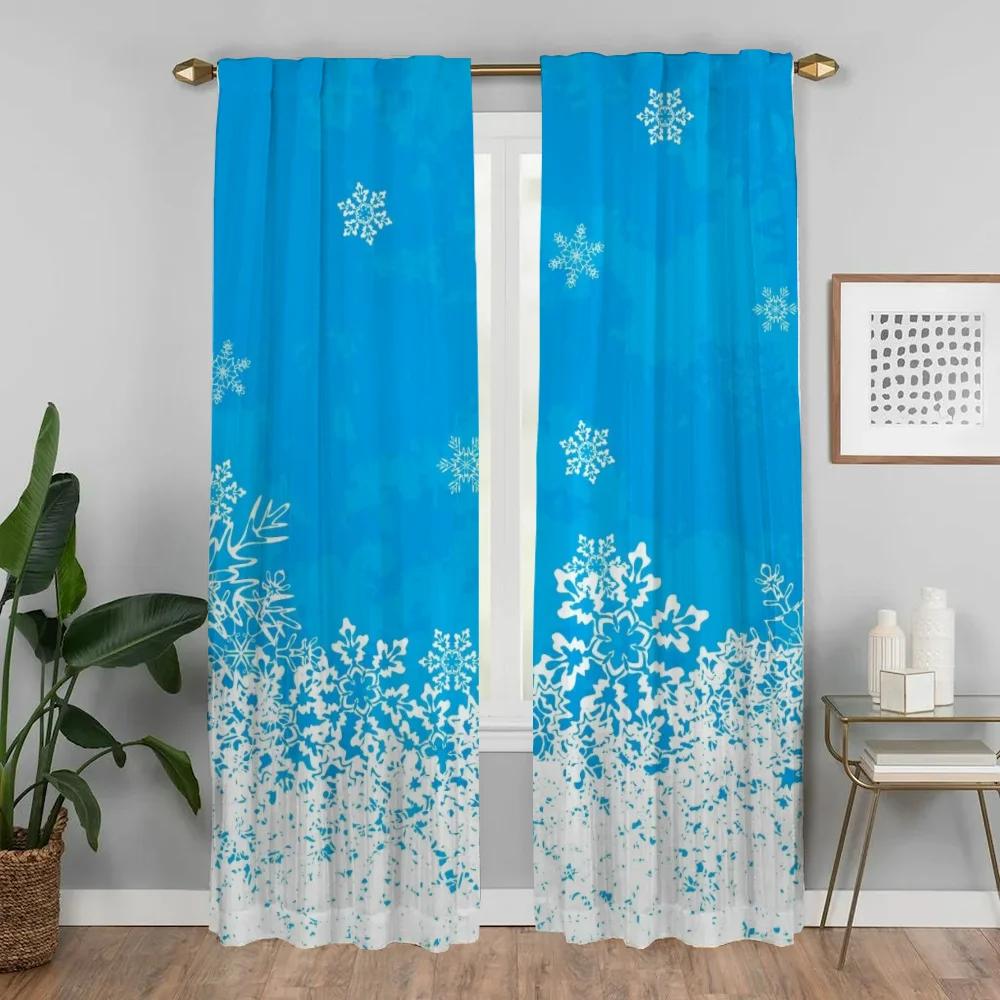 Tende da Cucina Oscuranti per Tenda da Soggiorno per Stanza 2 Pannelli Fiocco di Neve Decorazione Halloween per Interni Casa