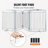Free Standing Dog Gate 32x96.5 Inch Freestanding Pet Gate Foldable White