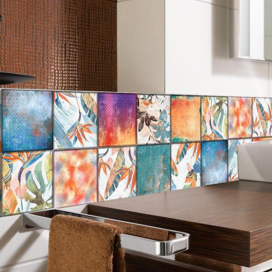 10Pcs Practical Wall Sticker Waterproof Durable Abstract Pattern Mural Decal