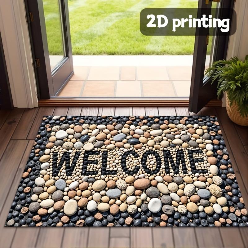 3D Pebble Welcome Mat, Non-slip Washable Entrance Rug, Floor Carpet for Kitchen, Bathroom and Home Decoration