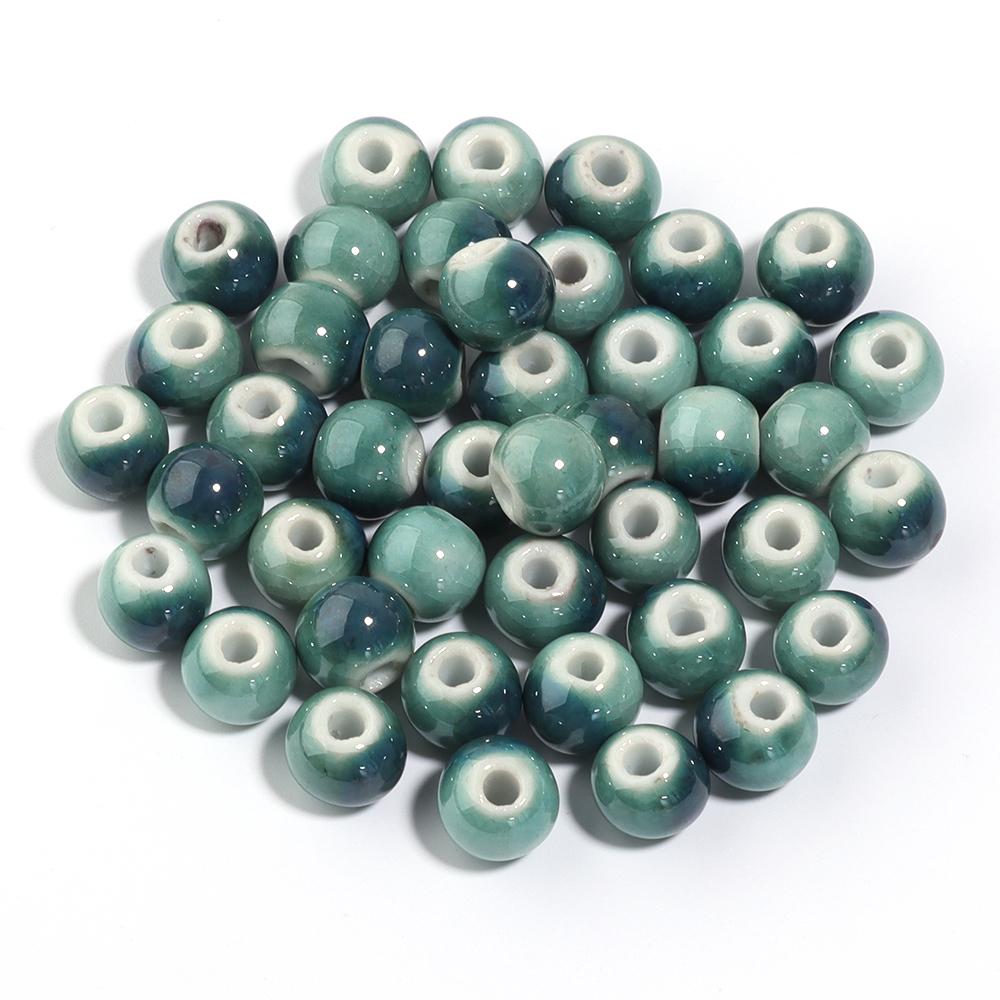 10pcs/lot Colorful Round Shape Ceramic Beads Spacer Beads For Jewelry Making DIY Loose Beads Bracelet Necklace Gift Accessories