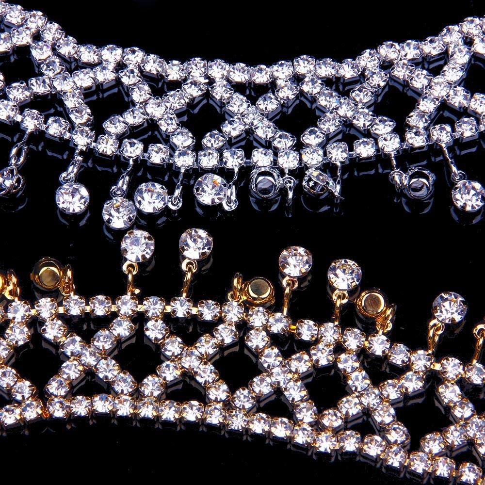 Accessories Rhinestone Neck Chain, Necklace Choker Hanging Necklace Bohemian Tassel Collarbone Chain