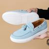 Trendy Men's Velvet Bean Shoes Slip-On Casual Loafers Round Toe Breathable Synthetic Leather Rubber Bottom  Shoes