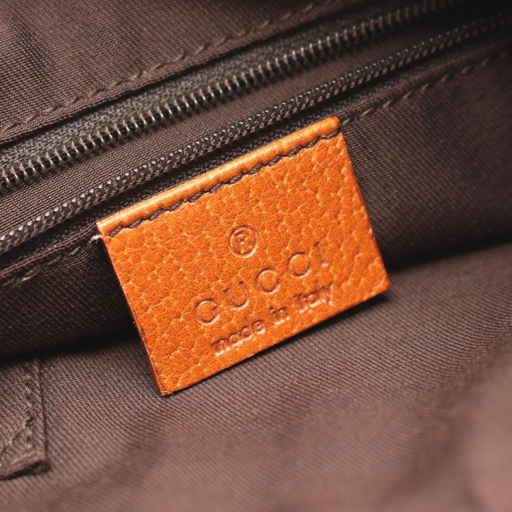 Used GUCCI GG canvas Handbag 146244 canvas leather Brown Beige Used Women