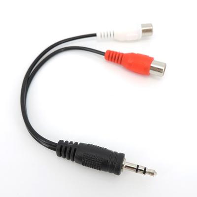 3.5mm Stereo 3pole Jack Male To 2 RCA Female Jack Connector RCA Audio Wire Cable Converter Adapter