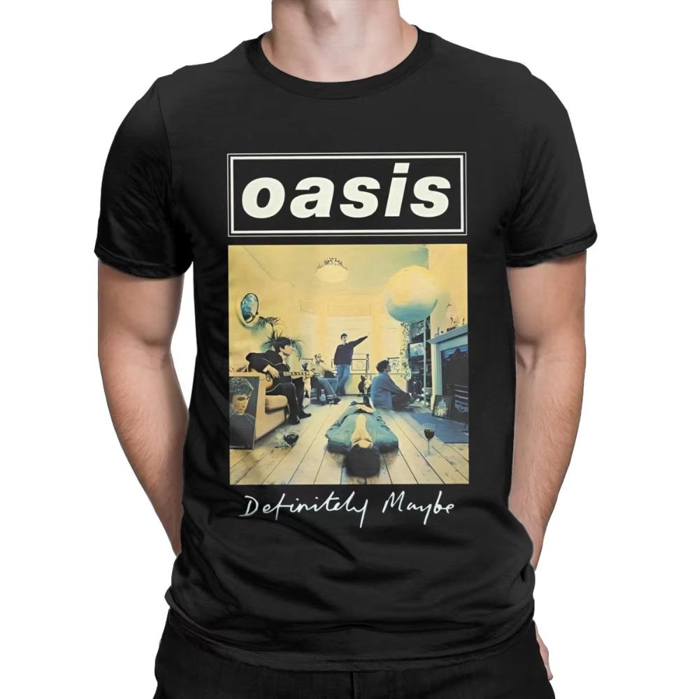 Casual O-Oasis Rock 90's Band T-Shirt Men Women Round Neck Cotton T Shirt British Music Albums Short Sleeve Tees 3XL Merchandise